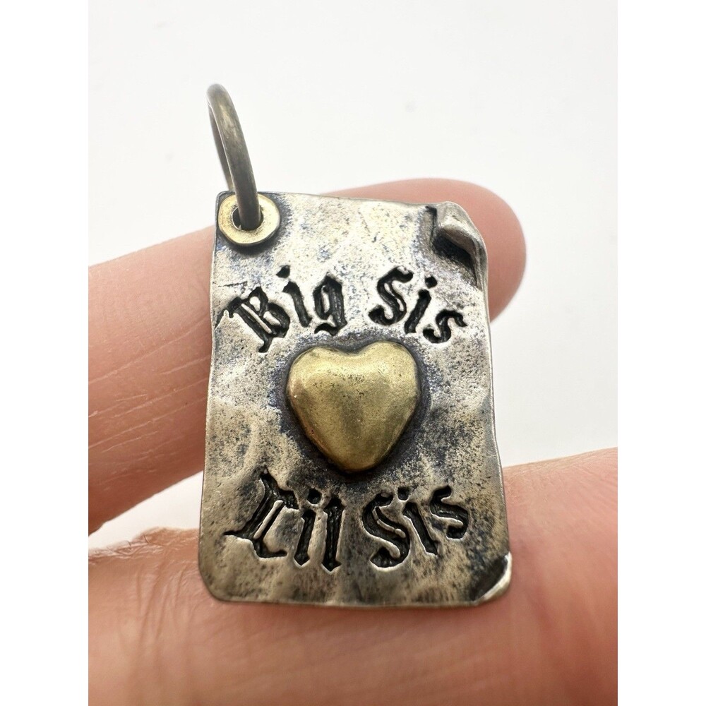 Waxing Poetic Big Sis Lil Sis Sterling Silver Charm Pendant